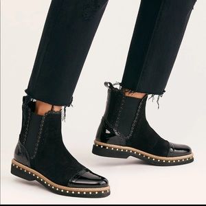 Free people studded suede Chelsea boots